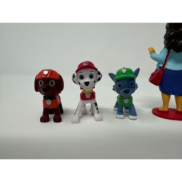 PAW PATROL Figure Play Set NICKELODEON Nick Jr PVC TOY Mayor Goodway + 5 Pups - Picture 5 of 9